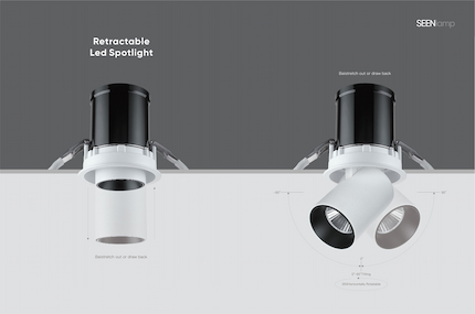 Las ventajas de los downlights retráctiles de Seenlamp Lighting para iluminación comercial